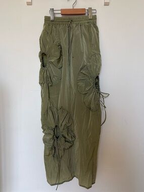 J Kim Drawstring Flower Skirt XS